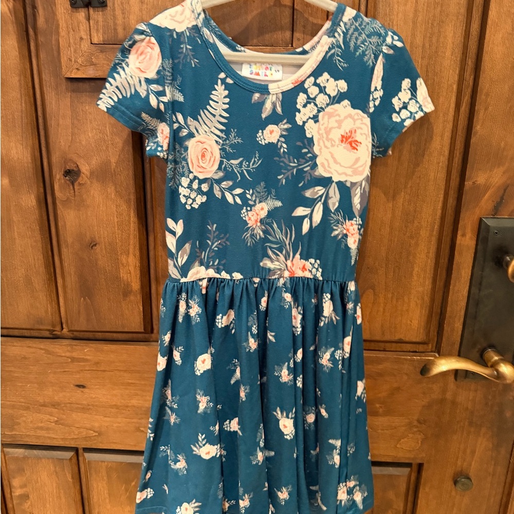 Floral Teal Kids Dress